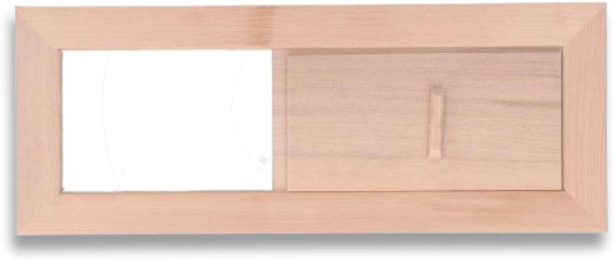 Sauna ventilatie schuif - rechthoekige houten ventilatieschuif - verstelbare grille - optimale luchtcirculatie - ShopVlot