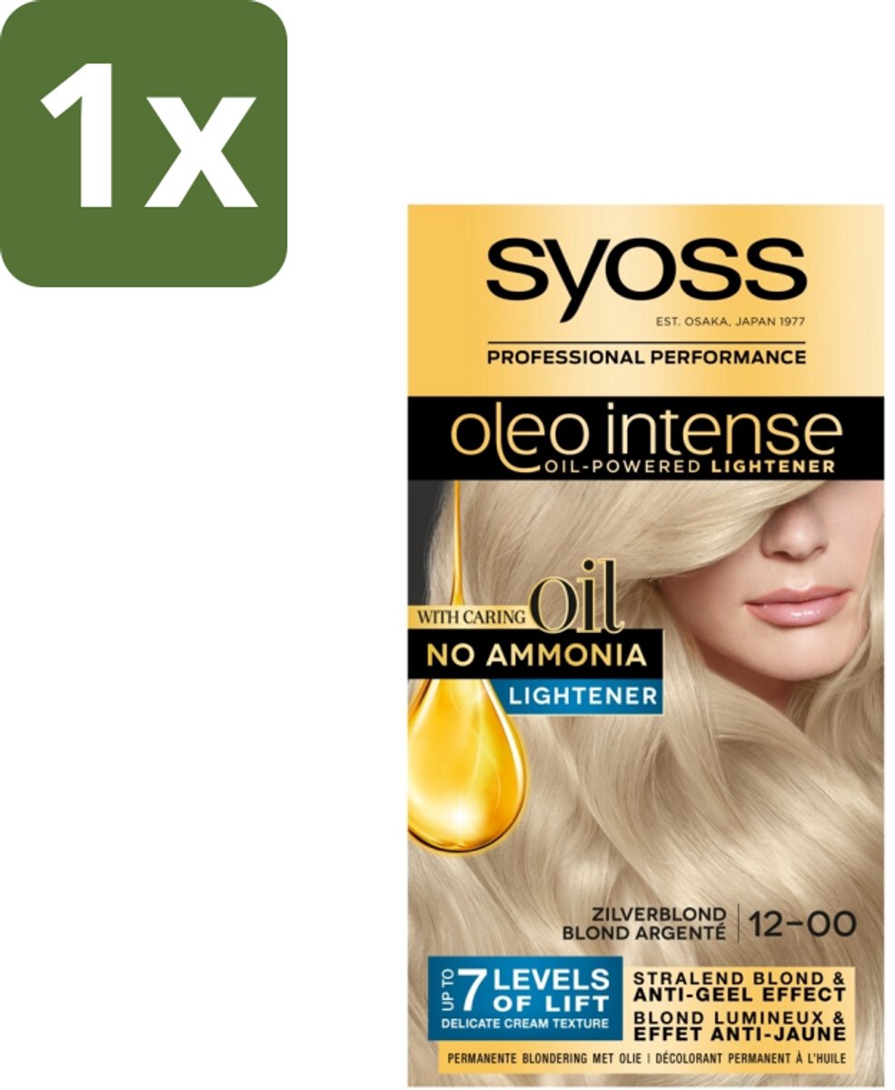 1 x SYOSS - Oleo Intense 12-00 - Haarverf - Permanente Haarkleuring - Zilverblond - Langdurige Kleur - Zilverblond Haarverf - Permanente Haarkleuring - Ammoniakvrije Haarverf - Zonder Ammoniak - Haarverf Zonder Ammoniak
