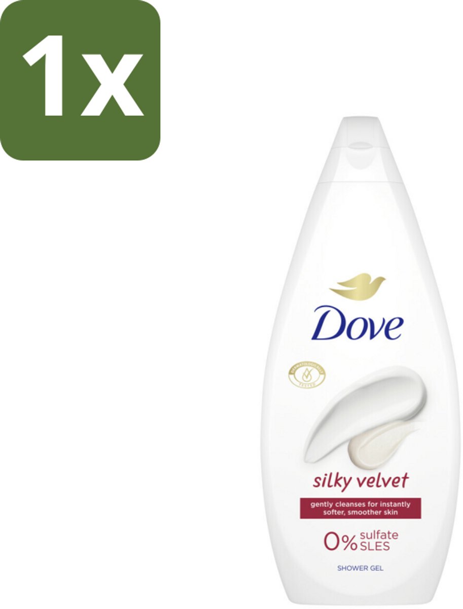 1 x Dove Douchecrème - Silky Velvet - 720 ml - Douchegel - Droge Huid - Silky Velvet - Zachte Reiniging - Dermatologisch Getest