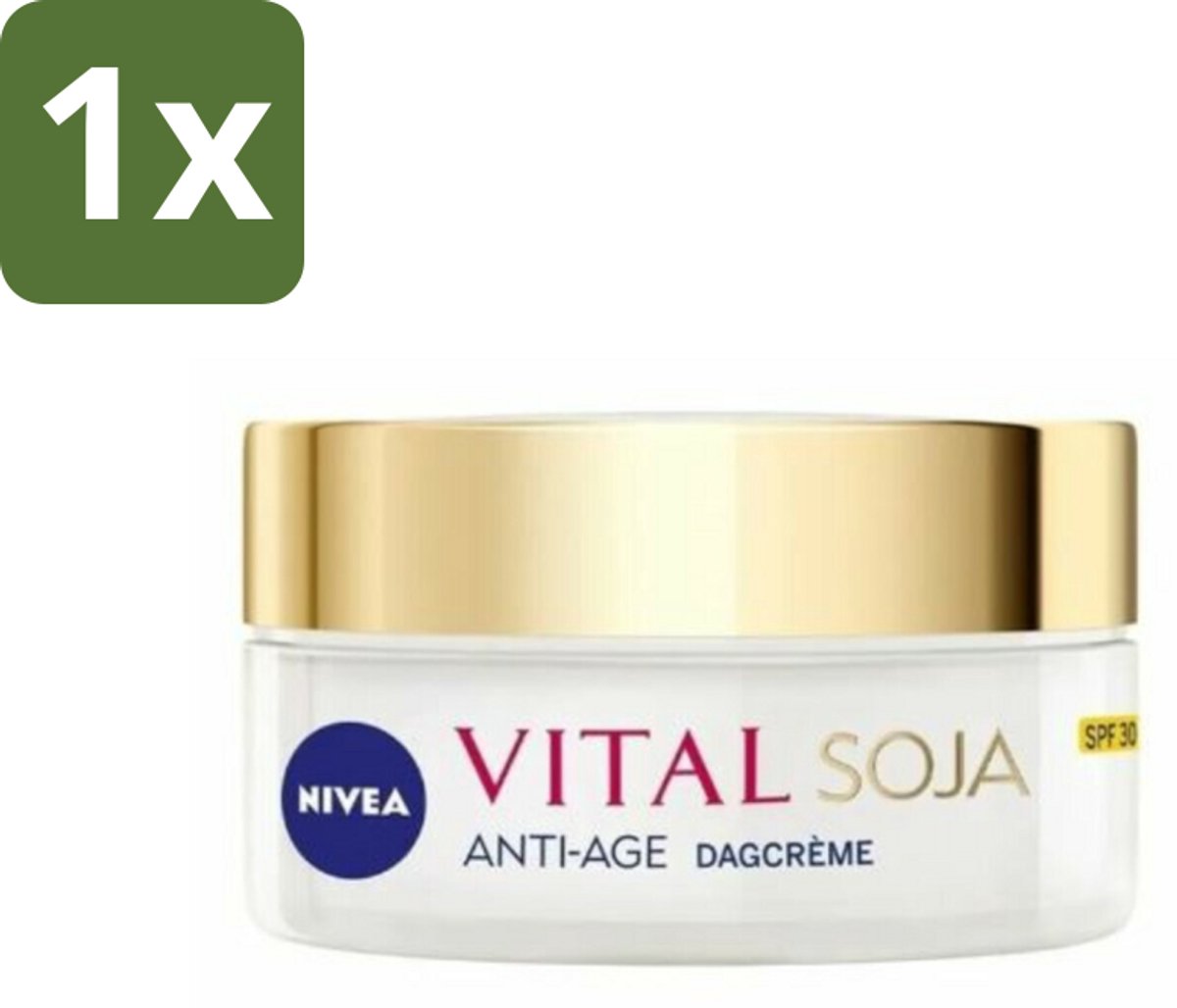 1 x NIVEA - VITAL Soja Dagcrème - Beschermende Anti-Veroudering Crème - Voor rijpe huid - SPF 30 - Met Soja-extract - 50 ml - Anti-aging Crème - Rimpelvervaging - Soja-extract - SPF 30 - Huidveroudering