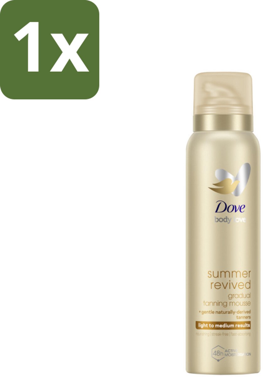 1 x Dove Body Love Zelfbruinende Mousse - Summer Revived - Light-Medium - 150 ml - Zelfbruinende Mousse - Licht Zomerse Tint - Natuurlijke Huidtint - Huidhydratatie - Gevoelige Huid