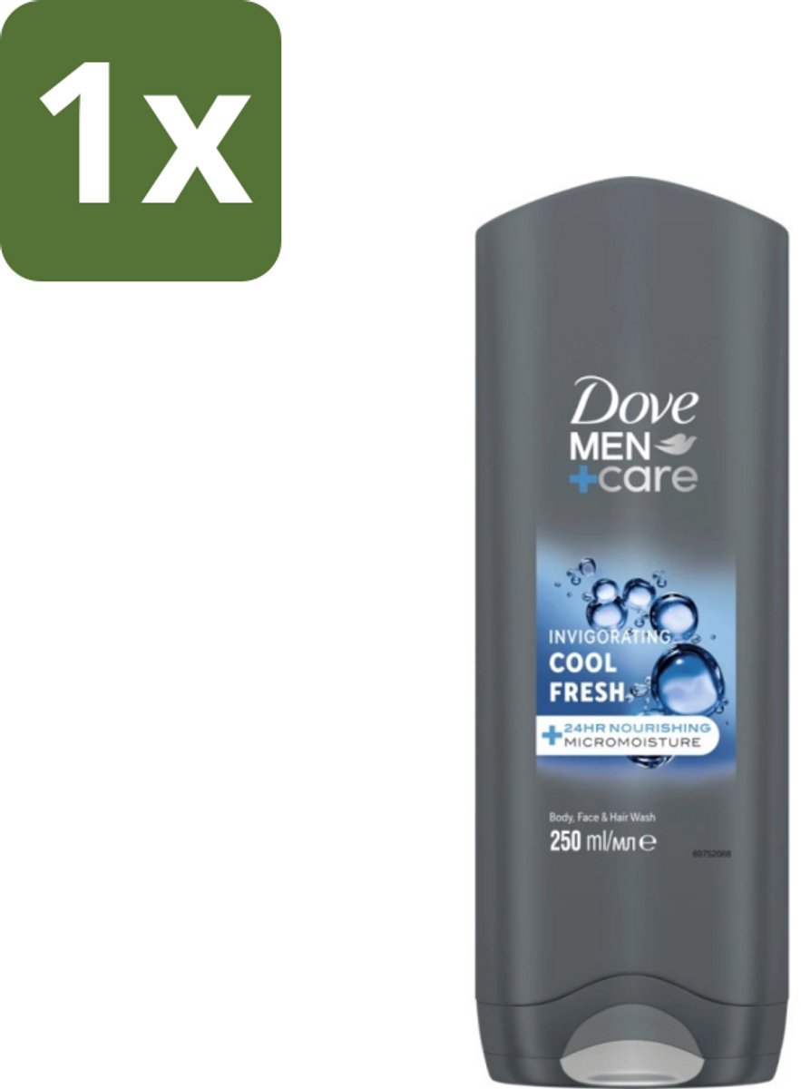 1 x Dove Men+Care Douchegel - Cool Fresh - Douchegel Mannen - Hydraterend Douchegel - Douchegel Voor Mannen - Douchegel Voor Droge Huid - Douchegel Voor Gezicht