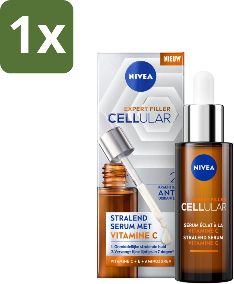 1 x Nivea - Cellular - Expert Filler Vitamine C Serum - Voor Stralende Huid - 30 ml - Vitamine C Serum - Anti-aging Serum - Stralende Huid - Huidverzorging - Vitamine C