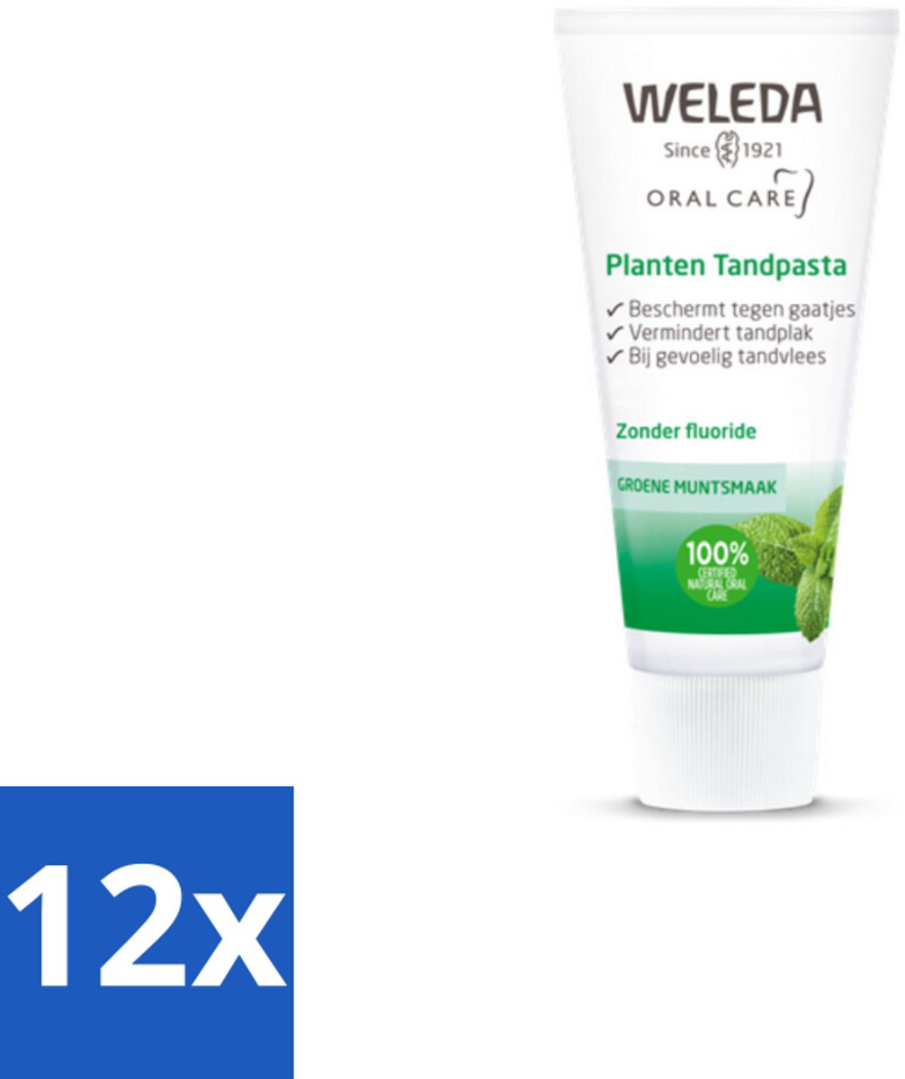 12 x WELEDA - Planten tandpasta - 75 ml - Tandpasta - Natuurlijke Tandpasta - Biologische Tandpasta - Kamille Tandpasta - Tandvlees Verzachten