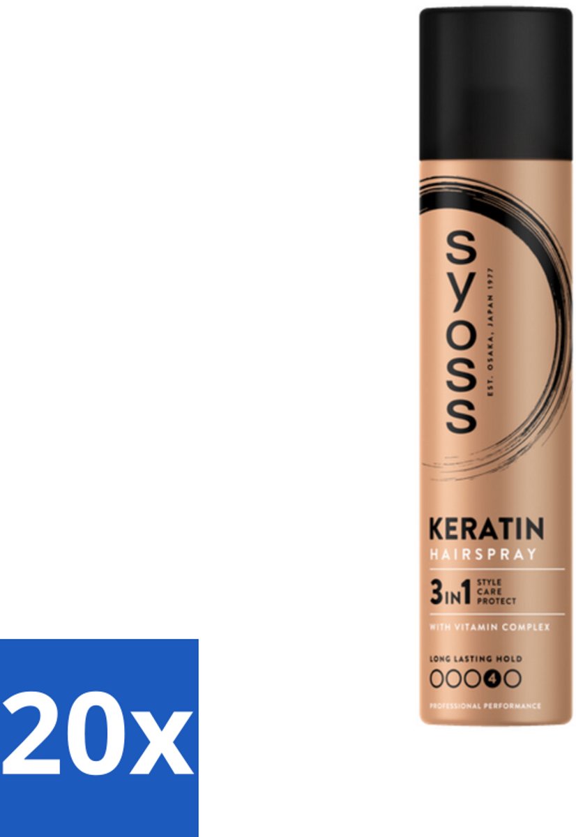 Syoss - Keratin - Haarspray - Versterkt & Fixeert - 300 ml - Bulkverpakking - 20 stuks