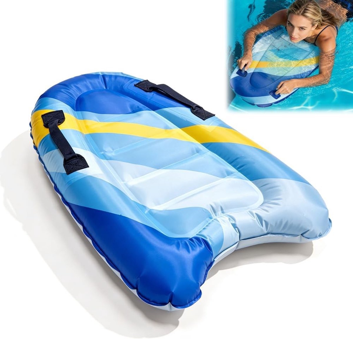 Opblaasbaar bodyboard - A - 75 x 65 cm - Duurzaam PVC - Voor Kinderen en Volwassenen