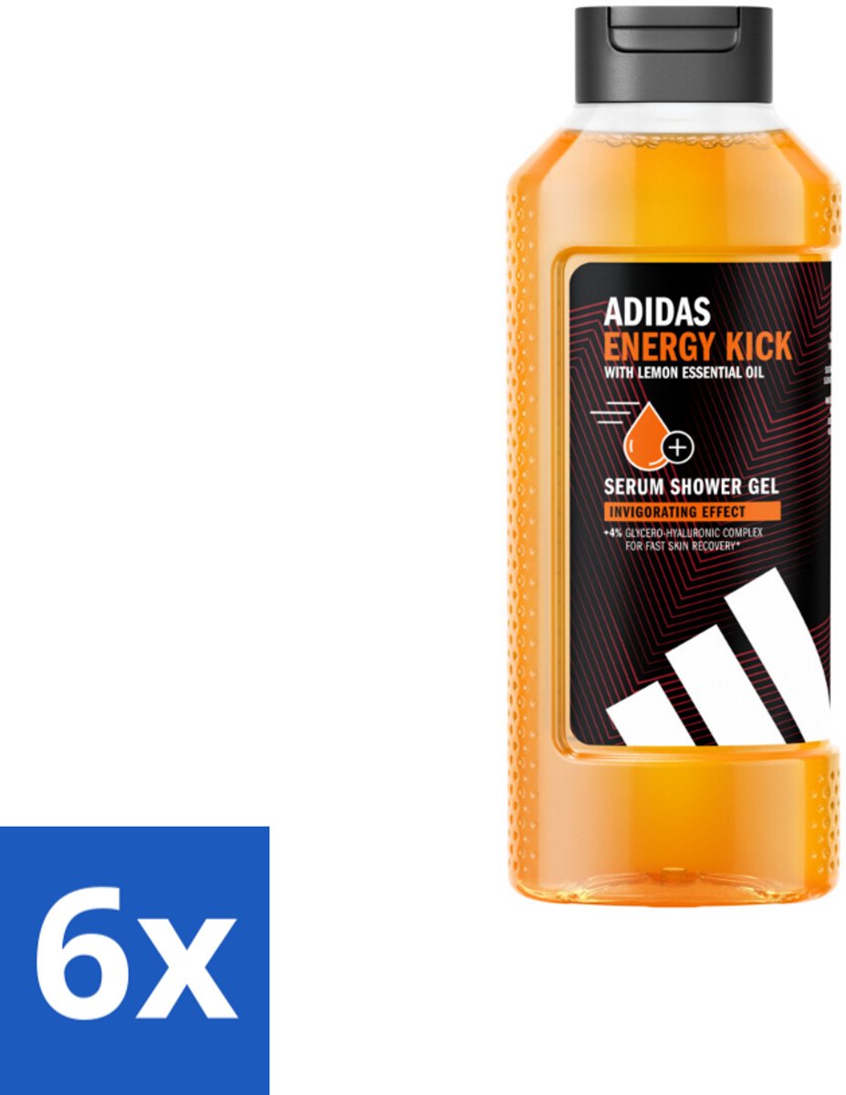 Adidas – Douchegel – Active Skin & Mind Energy Kick – 400 ml - Voordeelverpakking - 6 stuks