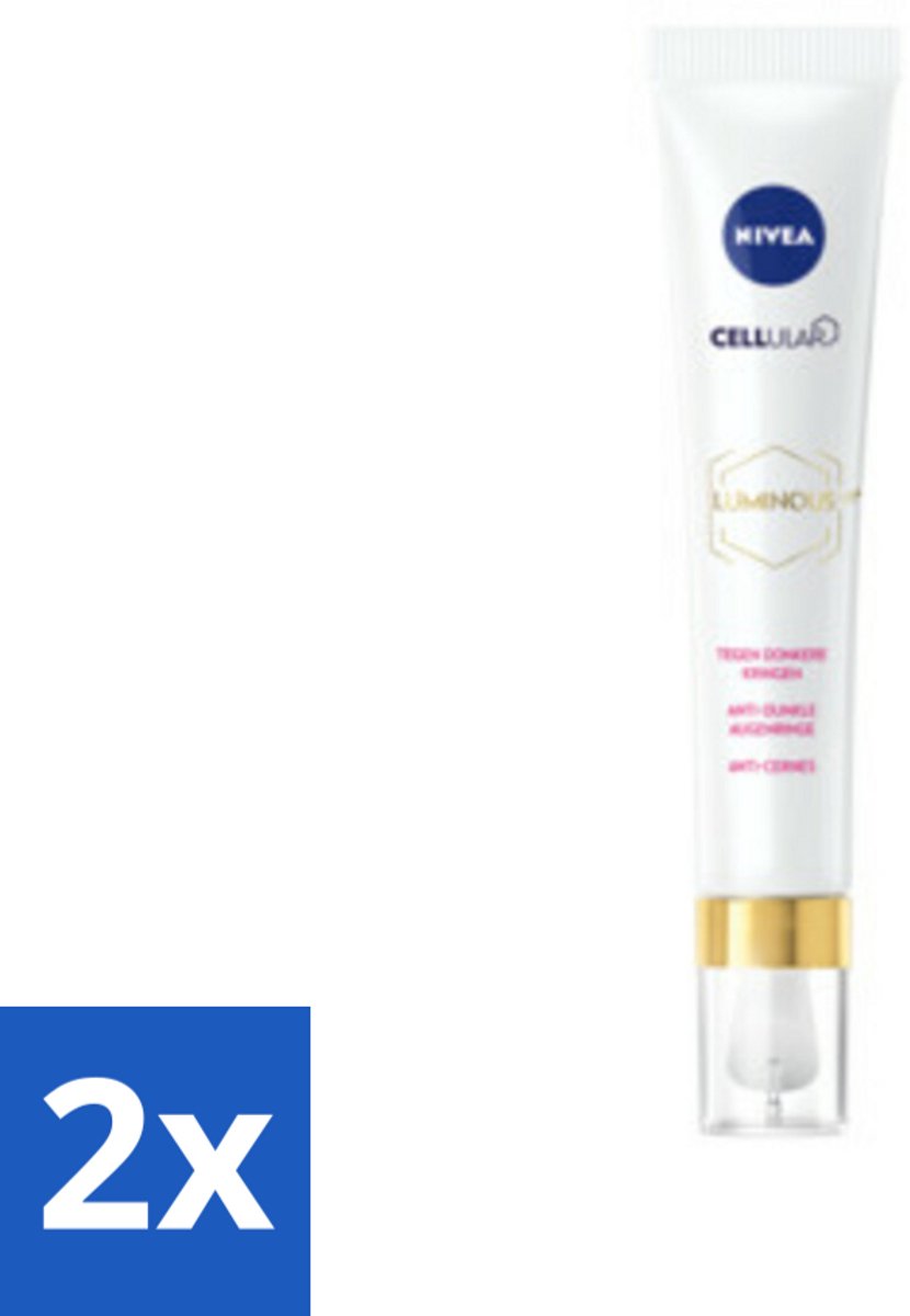 2 x NIVEA - Oogcrème - CELLular LUMINOUS630 - Tegen donkere kringen, wallen & rimpels - Voor alle huidtypen - Met Hyaluronzuur & Cafeïne - 15 ml - NIVEA Oogcreme - Oogcontourcrème - Donkere Kringen - Wallen - Rimpels