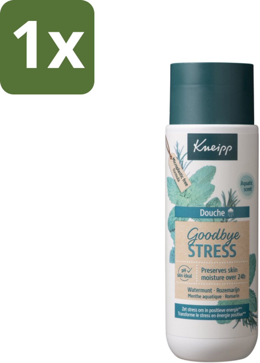 1 x Kneipp - Douchegel - Goodbye Stress - 200 ml - Douchegel Stressverlagend - Stress Veranderen In Energie - Watermunt En Rozemarijn - Natuurlijke Douchegel - Zeepvrije Douchegel