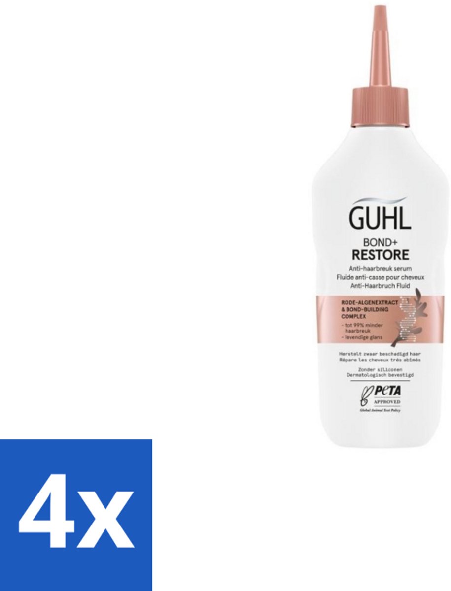 4 x Guhl - Serum - Bond+ Restore Anti-Haarbreuk - 150 ml - Haar Serum - Anti-haarbreuk Serum - Haar Herstel Serum - Haarversterkend Serum - Haarverzorging