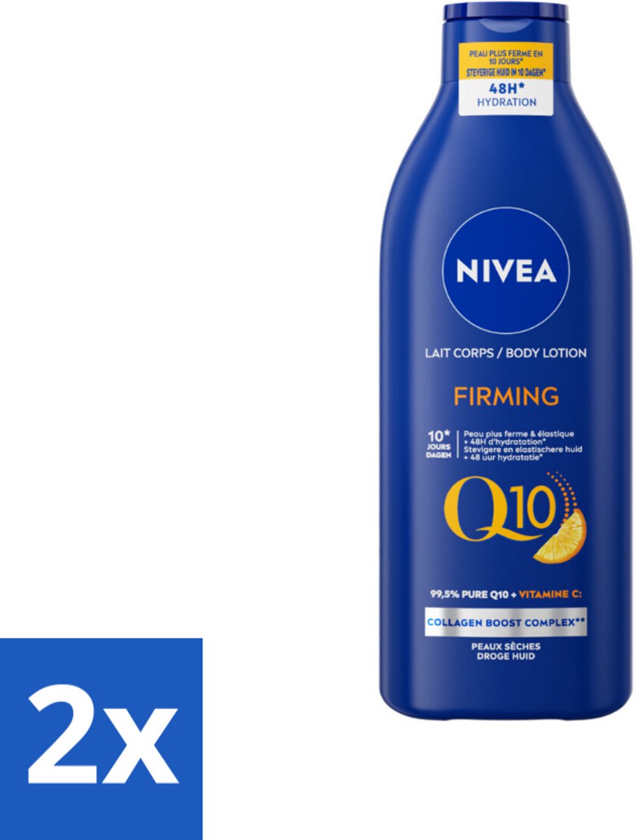 2 x Nivea - Q10 - Verstevigende Bodylotion - Vitamine C - 48 uur Hydratatie - Voor Droge Huid - 400 ml - Nivea Q10 - Bodylotion - Droge Huid - Verstevigende Bodylotion - 48 Uur Hydratatie