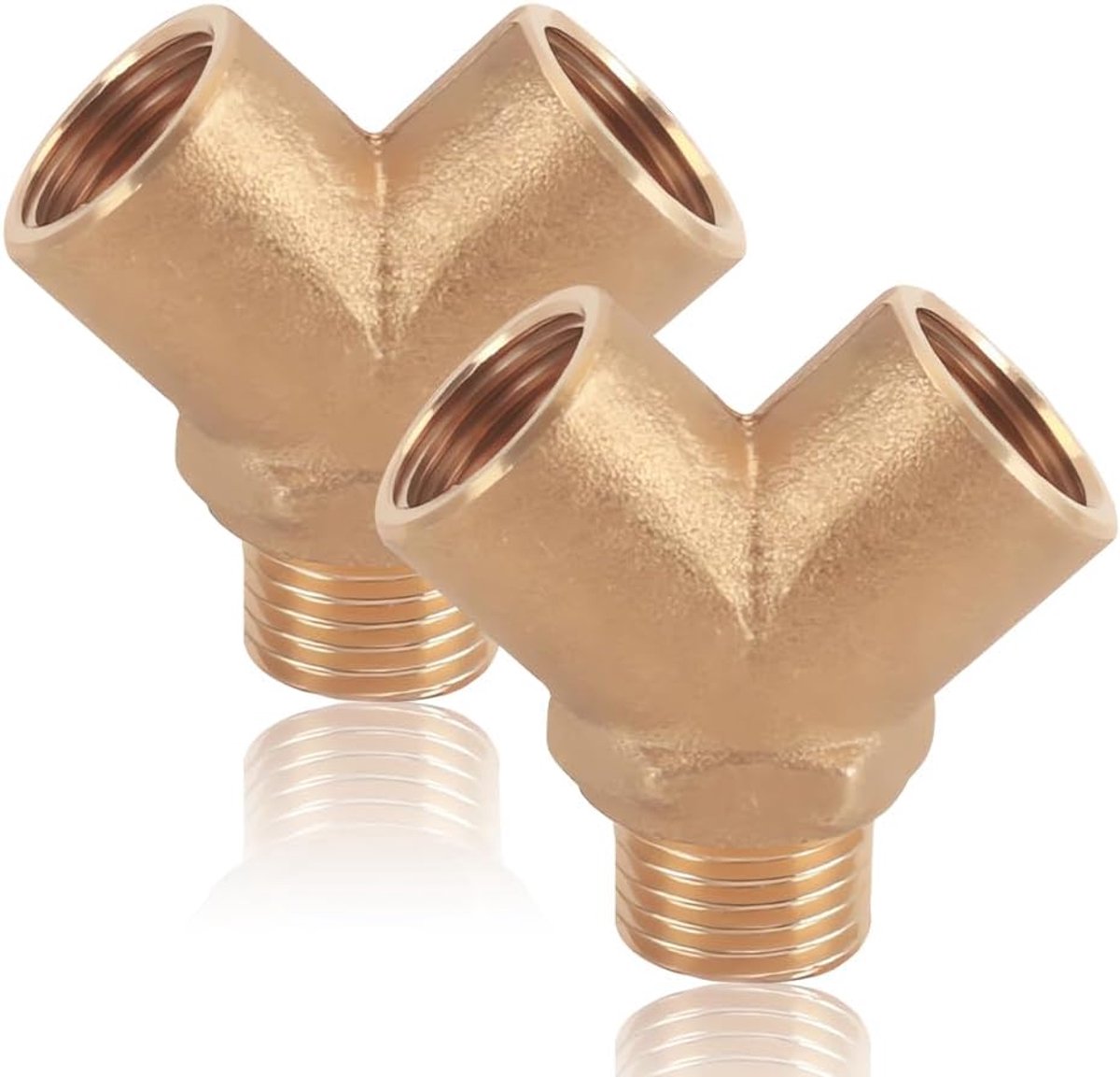 Y-stuk verdeler 1/2 inch - messing 2-weg verdeler - vrouwelijke en mannelijke schroefdraad - eenvoudig te installeren - ShopVlot