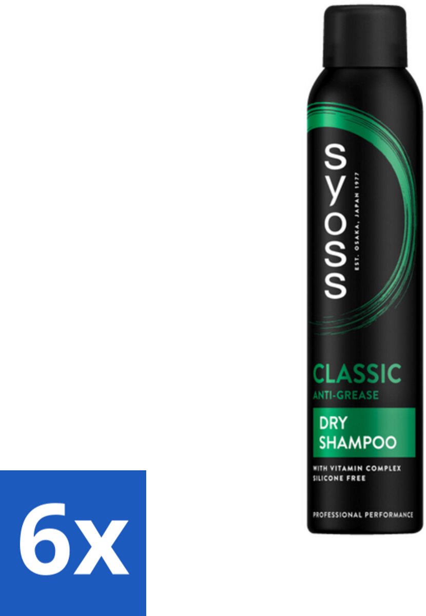 6 x SYOSS - AntiGrease Droogshampoo - Shampoo - Langdurige Styling - 200ml - Droogshampoo - Syoss - Vetvrije Haar - Fris Haar - Haarverzorging