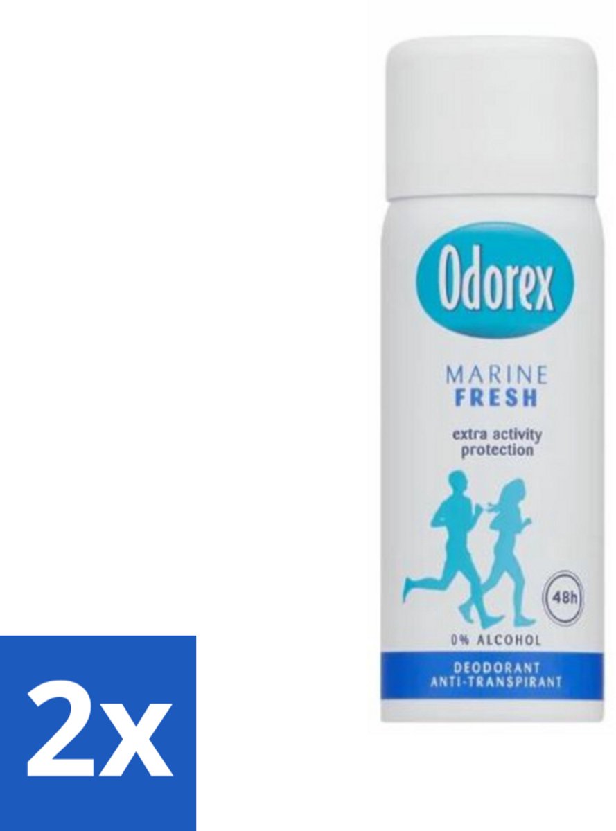 2 x Odorex - Deodorant Spray - Mini Marine Fresh - Fris & Compact - 50 ml - Deodorant - Antitranspirant - Odorex - Reisgerei - Deodorant Spray