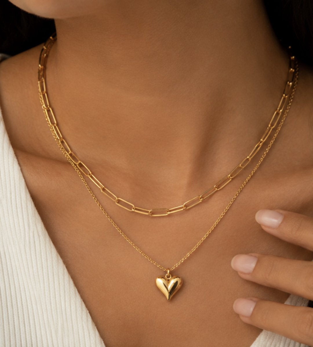 Luxe ketting - verguld - Stijlvolle ketting - Goudkleurig - Roestvrijstalen -Cadeau Voor Vrouwen- cadeau -Valentijn - Liefde - Verrassing
