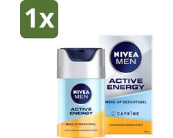 1 x NIVEA MEN - Active Energy - Wake-up Gezichtsgel met Cafeïne - 50 ml - Cafeïne - Energie - Gezichtsgel - Huidverfrissing - Droge Huid