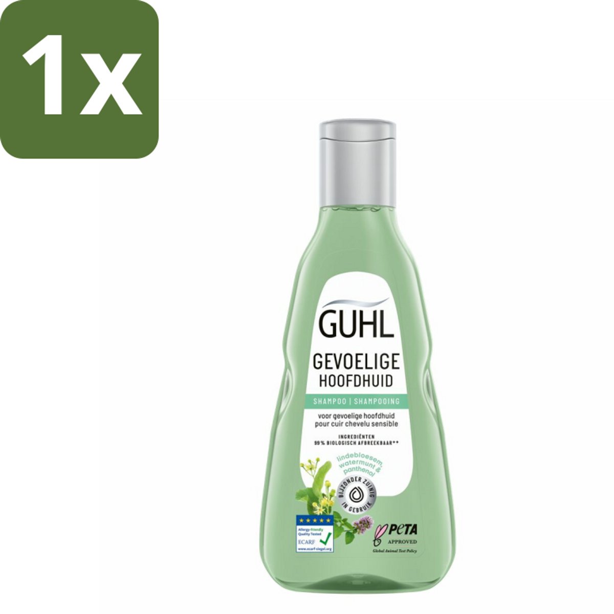 1 x Guhl - Shampoo - Gevoelige Hoofdhuid - 250 ml - Gevoelige Hoofdhuid Shampoo - Kalmerende Shampoo - Hoofdhuid Verzorging - Droge Hoofdhuid - Jeuk Op Hoofdhuid
