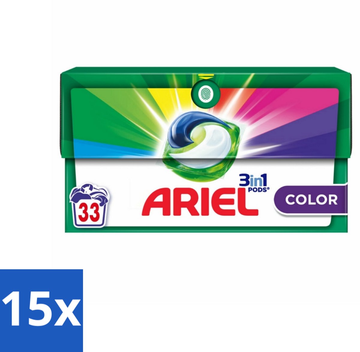 15 x Ariel - 3in1 Wasmiddel Pods - Color - 33 Pods - 3 In 1 Wasmiddel - Kleurbehoud - Wasmiddel Pods - Wasmiddel Voor Gekleurde Was - Koud Water Was