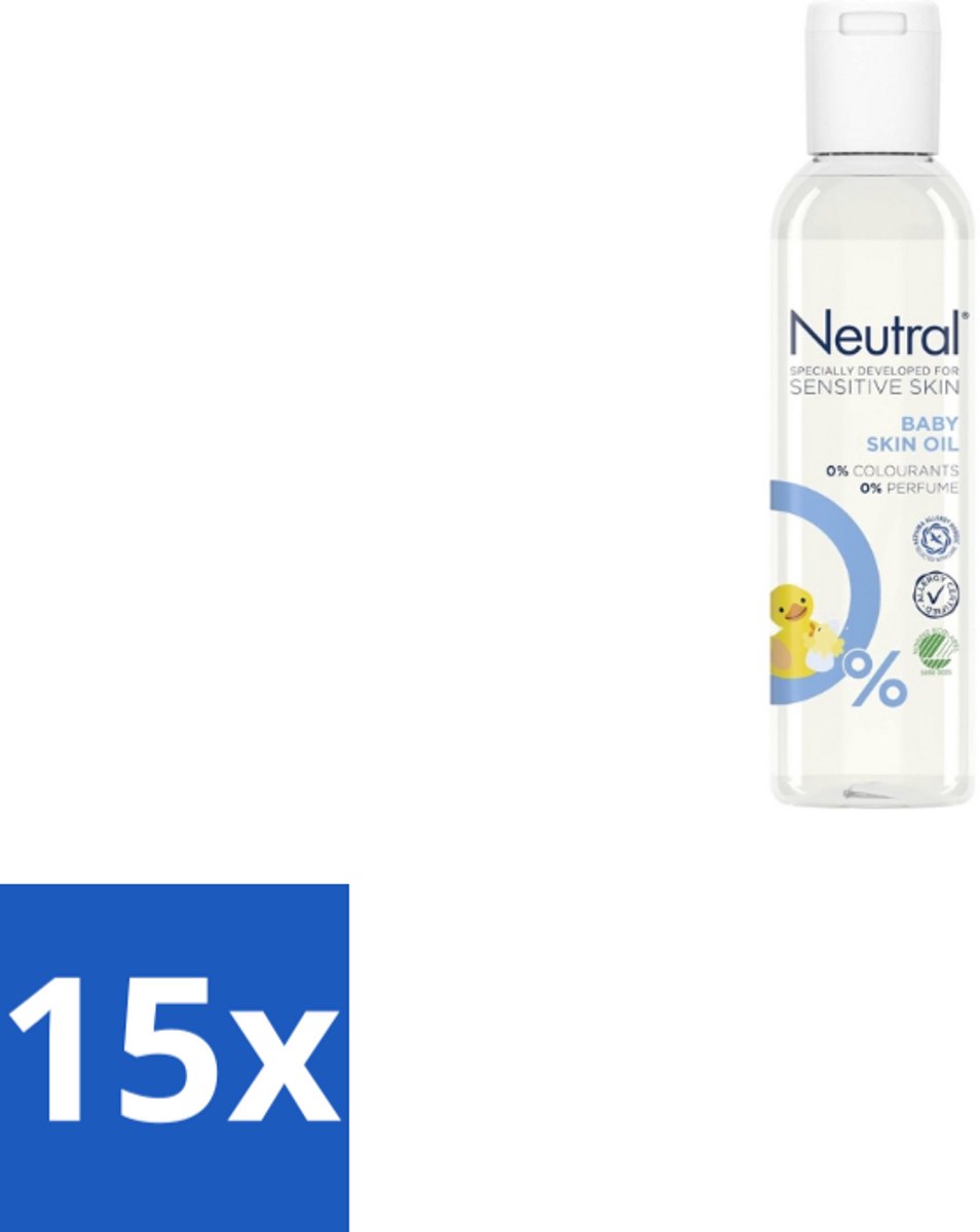 15 x Neutral - Baby Huidolie - Gevoelige huid - Parfumvrij - 150 ml - Babyhuidolie - Gevoelige Huid - Droge Huid - Hypoallergeen - Parfumvrij