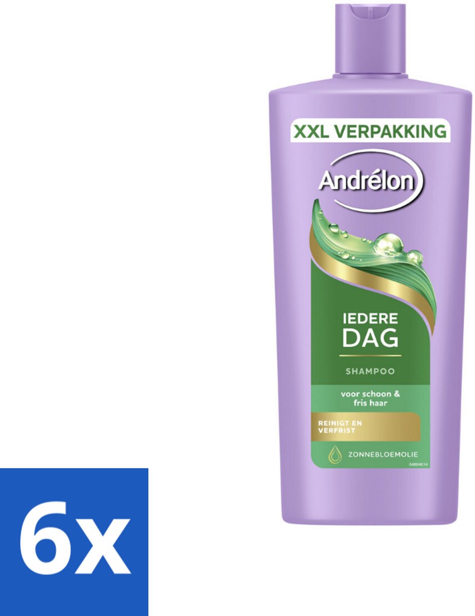 6 x Andrélon – Shampoo – Iedere Dag – 685 ml - Dagelijks Haarwassen - Zachte Shampoo - Frisse Haarreiniging - Zonnebloemolie - Haarverzorging