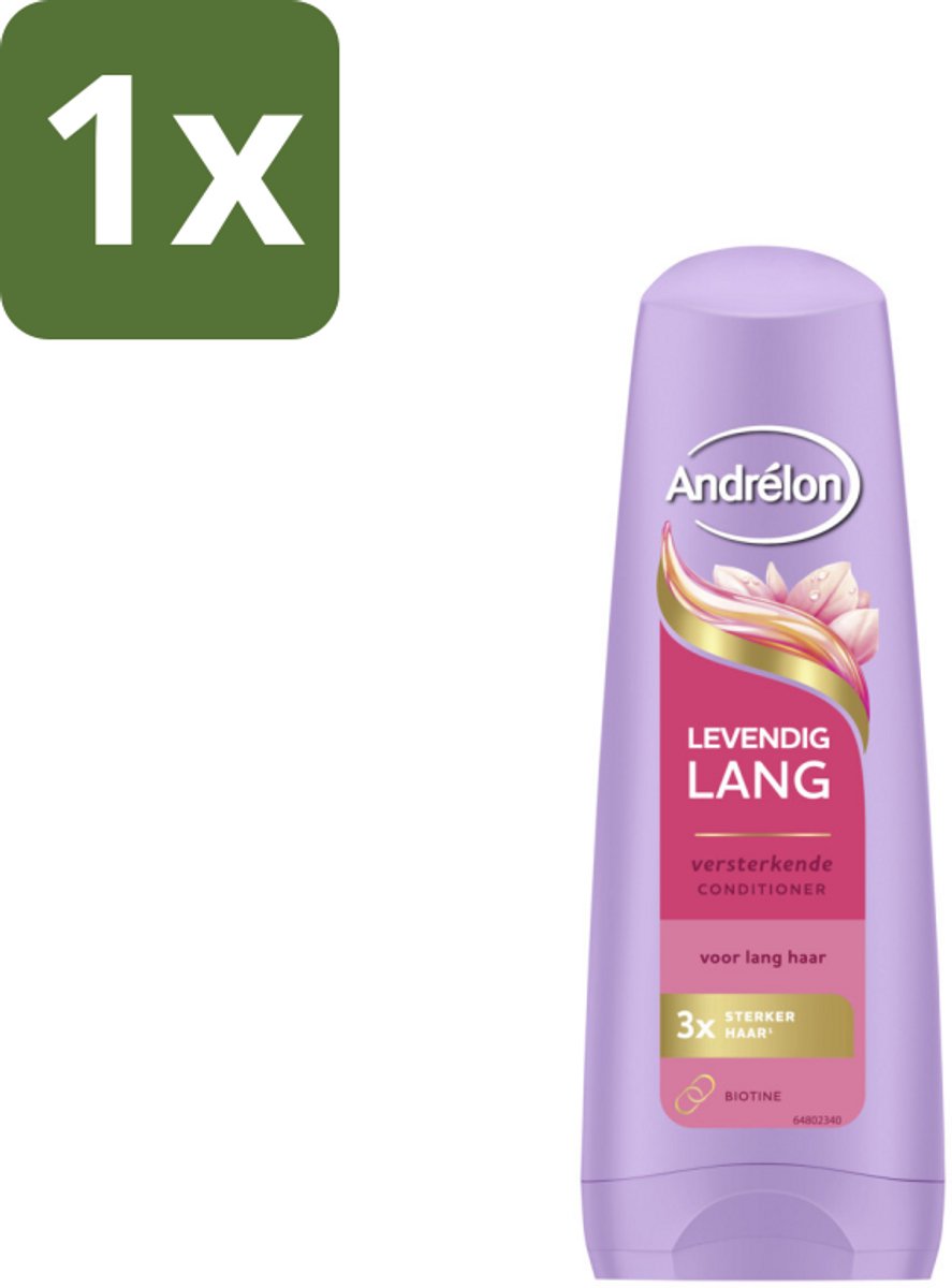 1 x Andrélon – Conditioner – Levendig Lang – 200 ml - Lang Haar Verzorging - Versterkte Haar Conditioner - Biotine Voor Haar - Haarbreuk Voorkomen - Gezond Haar