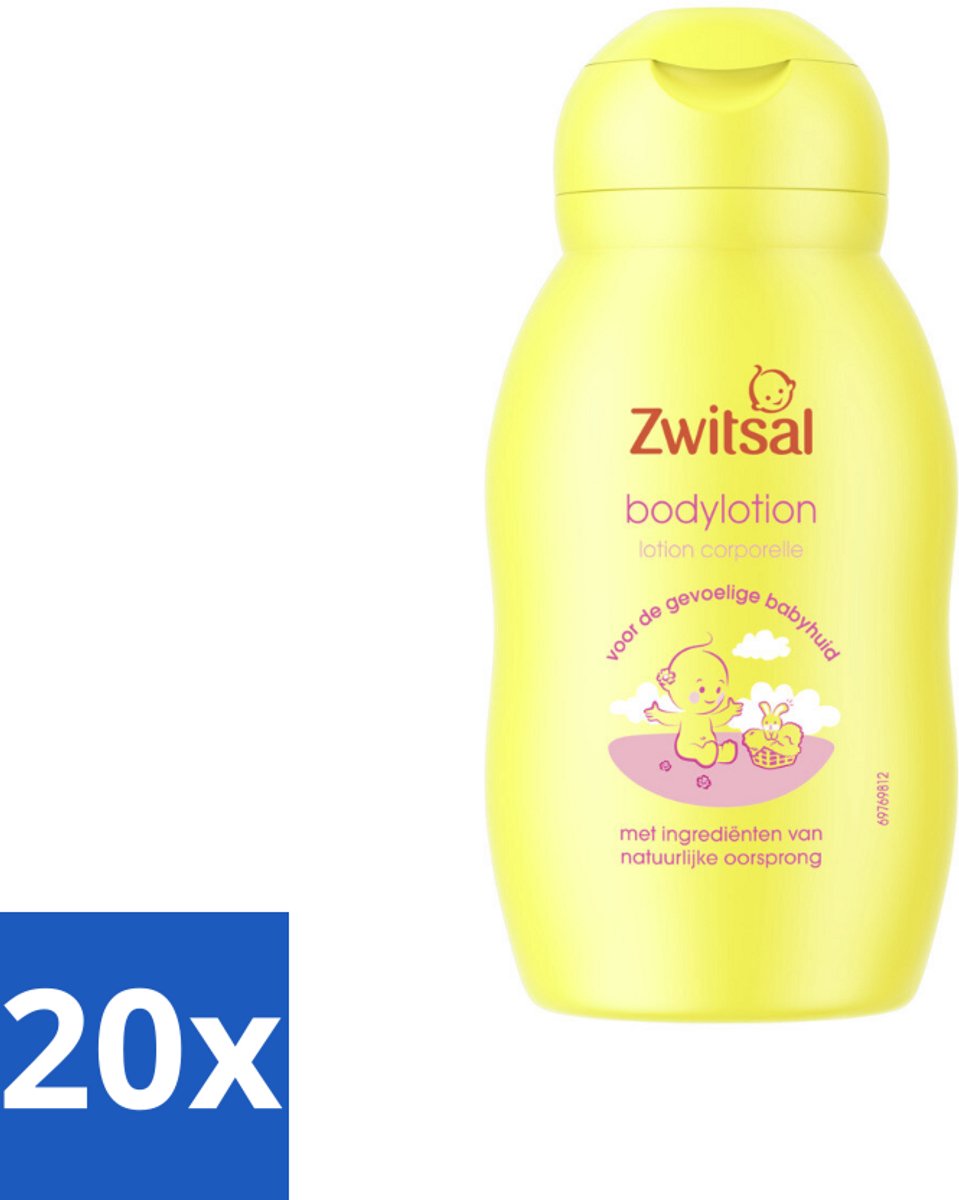 20 x Zwitsal - Verzorgende Bodylotion - Gevoelige Babyhuid - 75 ml - Babyhuid Verzorging - Gevoelige Huid - Baby Lotion - Zwitsal Bodylotion - Hydratatie Babyhuid