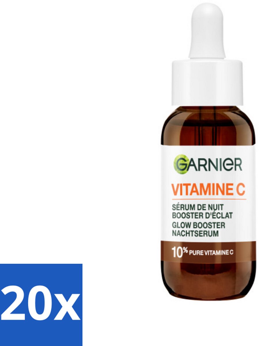 20 x Garnier - SkinActive - Nachtserum - Anti-Pigmentvlekken - 10% Vitamine C & Hyaluronzuur - 30 ml - Nachtserum - Vitamine C - Anti-Pigmentvlekken - Huidverheldering - Huidherstel