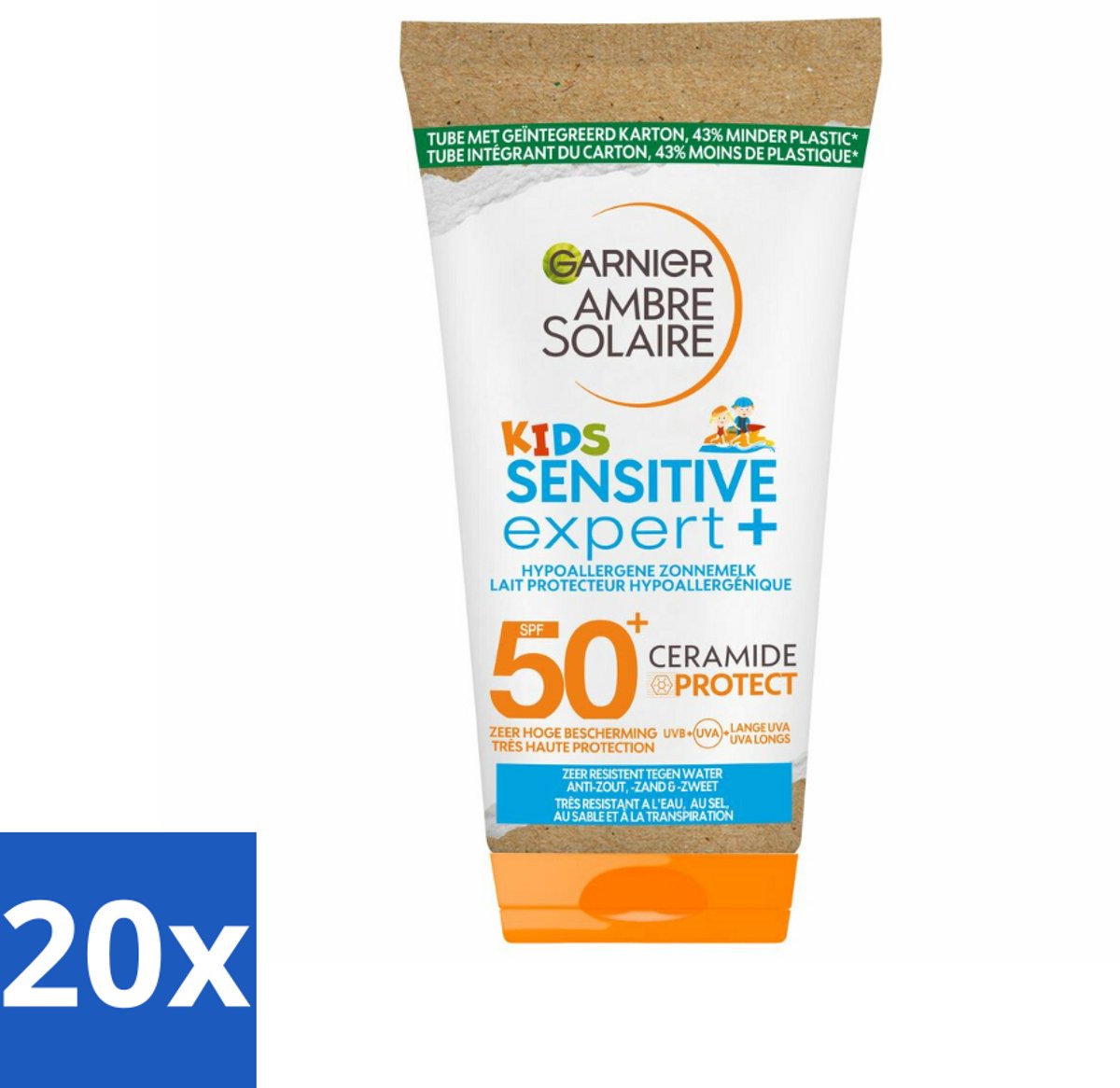 20 x Garnier - Ambre Solaire - Zonnemelk - Kids - SPF 50+ - Reisformaat - 50 ml - Zonnemelk Voor Kinderen - SPF 50+ - Kinderhuid Bescherming - Gevoelige Huid - Zonbescherming