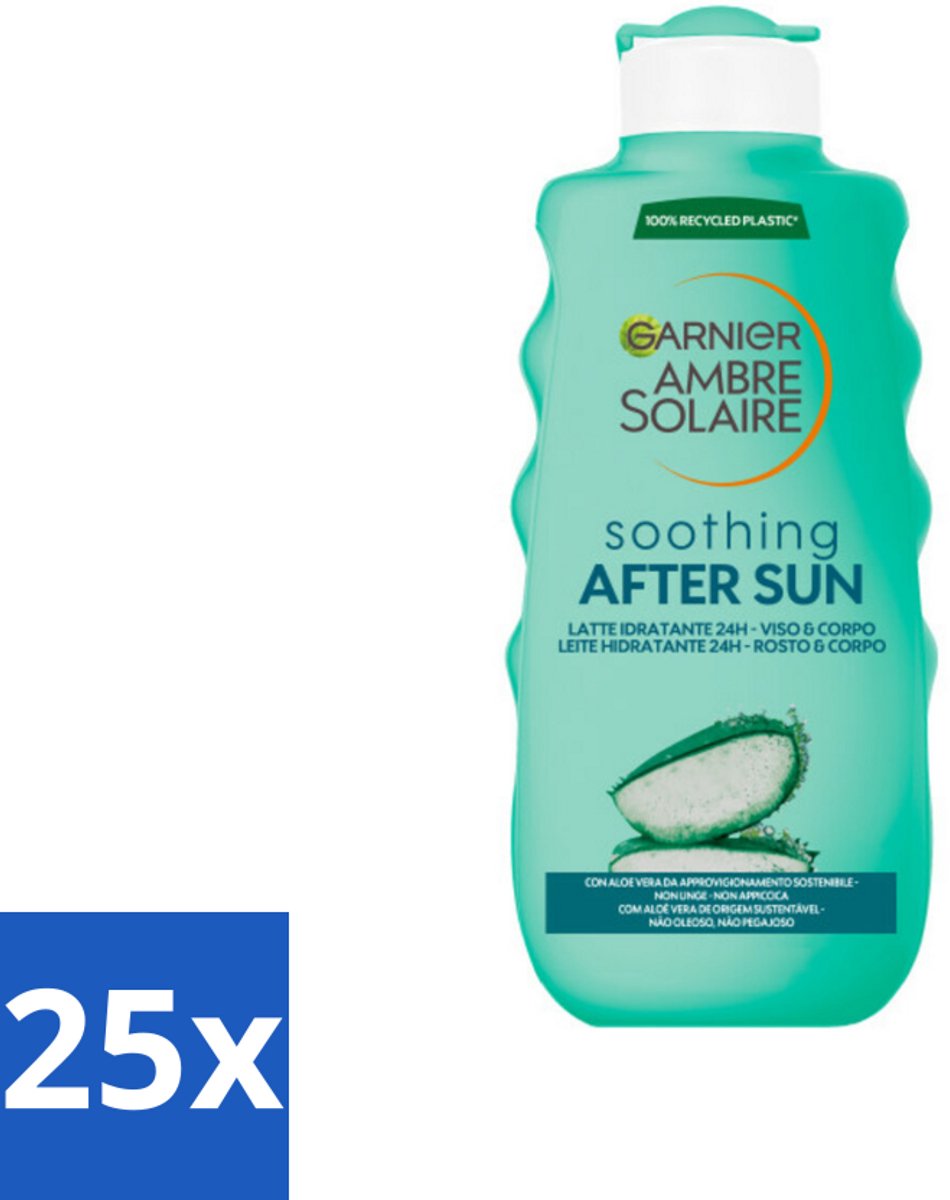 25 x Garnier - Ambre Solaire - Aftersun Melk - Verzachtend - 175 ml - Aftersun Melk - Zonverzorging - Huid Verzorging - Huid Kalmeren - Aloë Vera