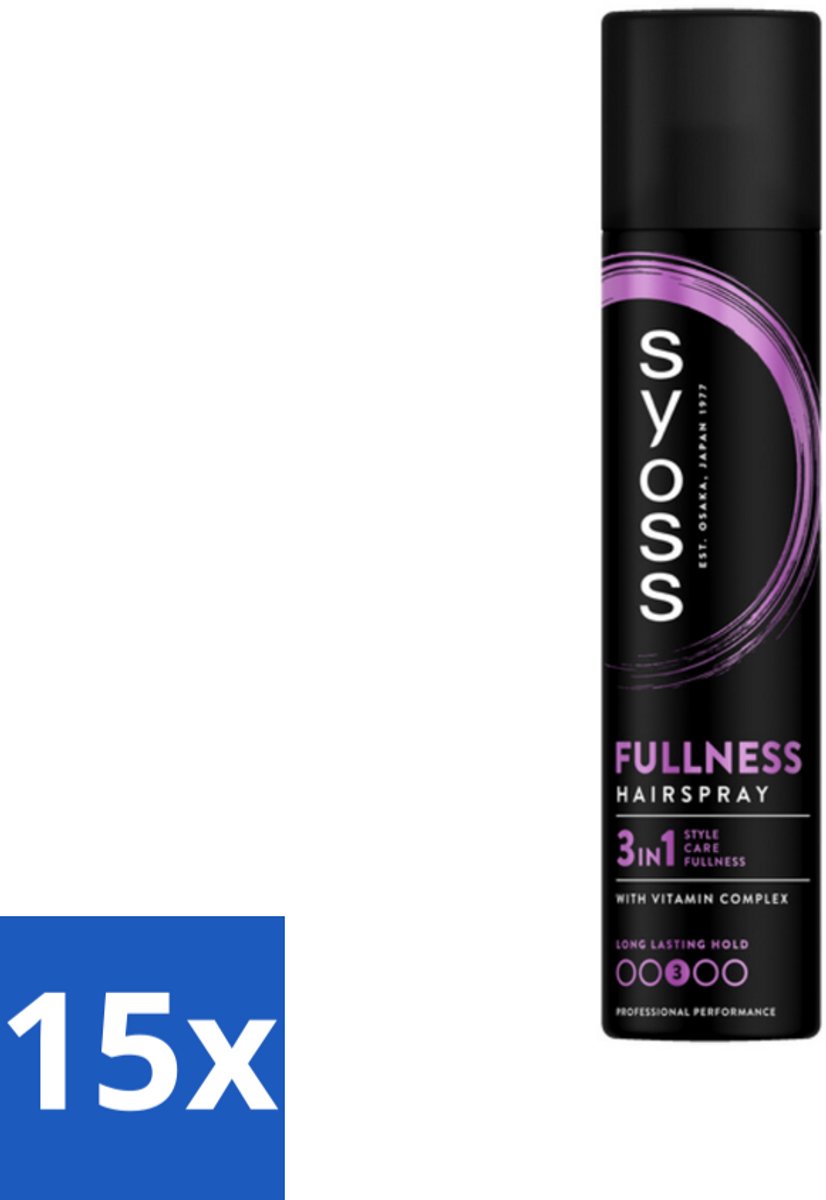15 x Syoss - Fullness - Haarspray - Volumineus Zonder Gewicht - 300 ml - Haarspray - Volume - Volumizing Spray - Fijn Haar - Dun Haar
