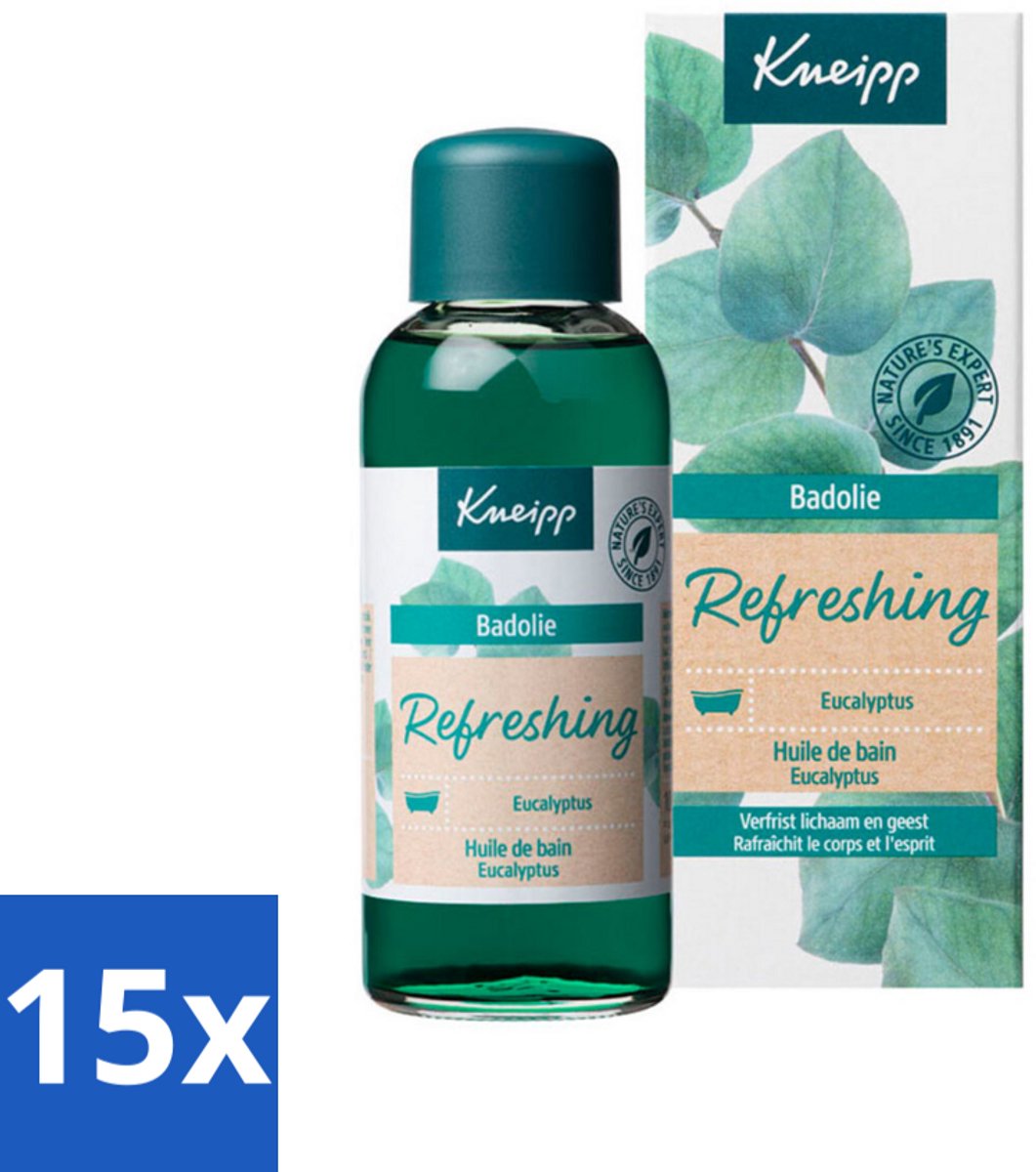 15 x Kneipp - Badolie - Mint Eucalyptus - 100 ml - Badolie Mint Eucalyptus - Eucalyptusolie Bad - Aromatherapie Bad - Verfrissend Bad - Badolie Voor Vermoeidheid