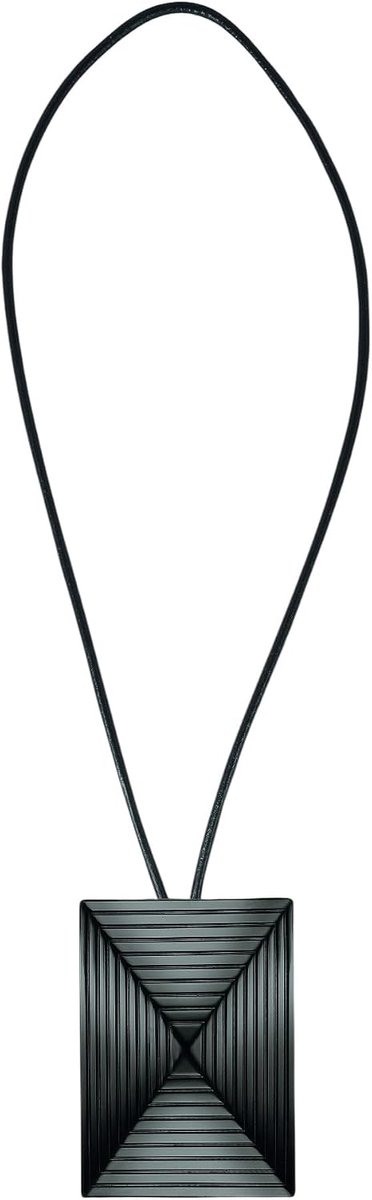 Magnetische Gordijnhouder - Zwart-nikkel 38cm - Elegante knoop met leren band - Sterke grip voor decoratie - ShopVlot