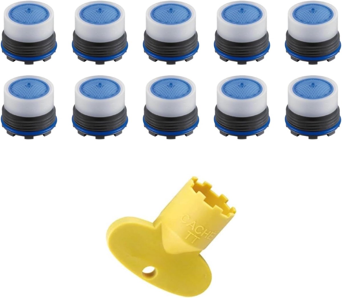 Replacement beludler set for retractable taps 16.5 x 1 mm, 10 pieces with key - aerator filter - ShopVlot
