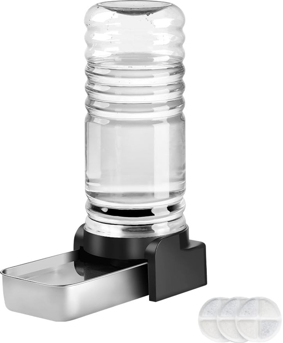 Famanu – Waterdispenser voor honden en katten, 8.6L automatische drinkfontein met drinkbak en 3 filters, geschikt voor middelgrote en grote huisdieren