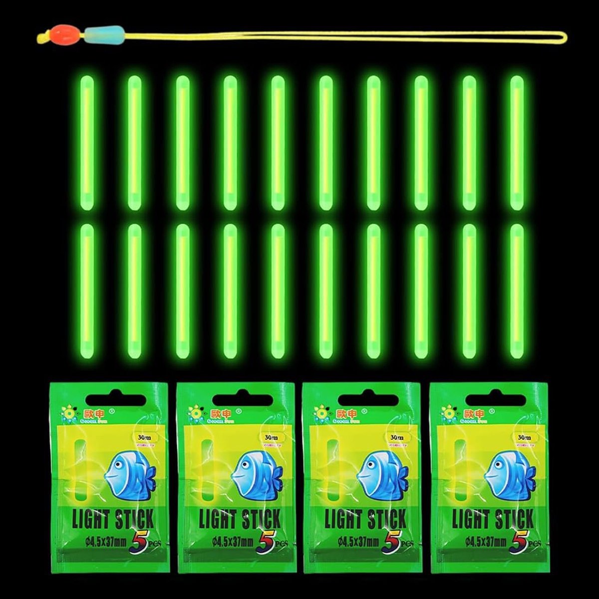 Fishing Light Poles, Light Sticks for Night Fishing, Green Light Poles, Starlight Fishing for Fishing Rod, 20 Pieces - ShopVlot