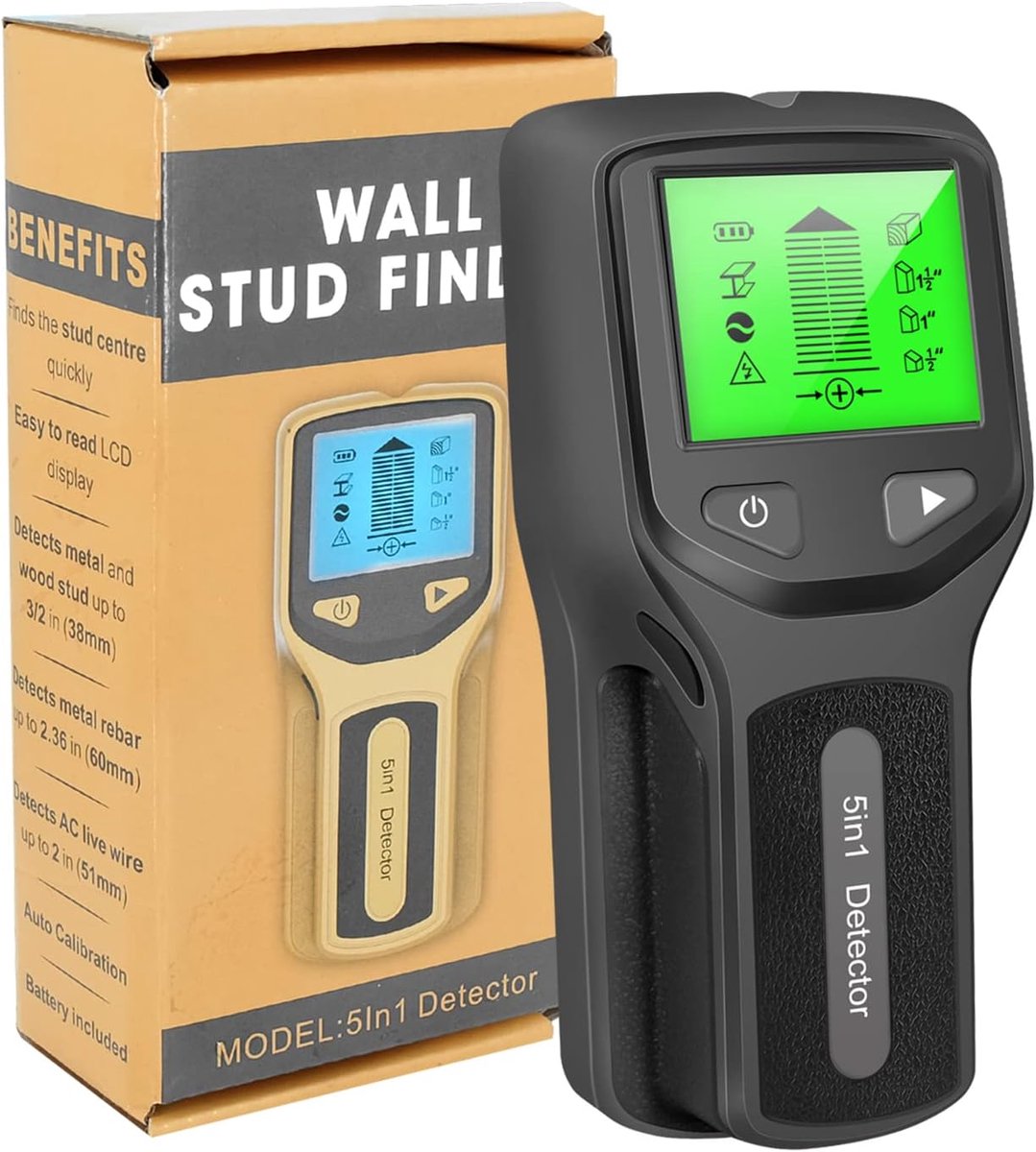 Shkalacar Digital Detection Device, 5-in-1 Electronic Wall Scanner Detector with HD LCD Display, Acoustic Warning - ShopVlot