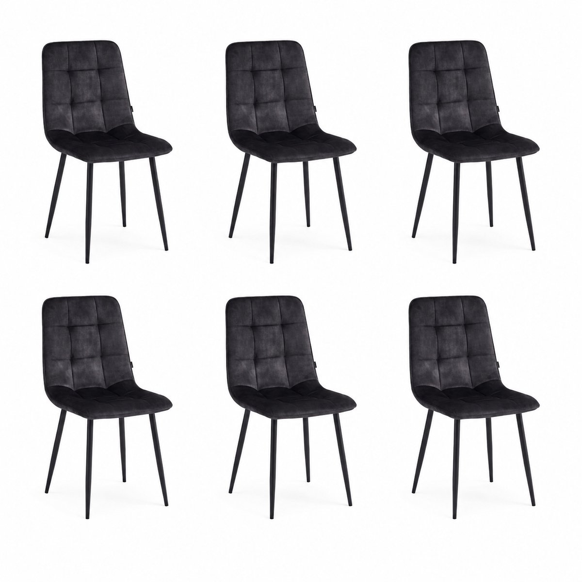 Colenis - Ela Eetkamerstoel - Set Van 6 - Donkergrijs - Adoré Velvet - Design