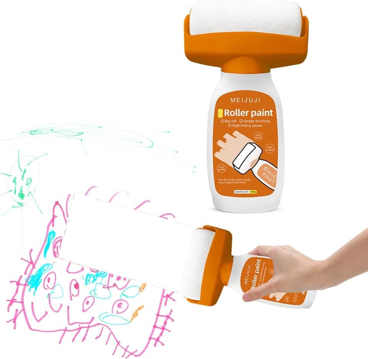 Muurverf 500 g - Witte Reparatielak - Hoogdekkend - Ideaal voor muurschade - ShopVlot