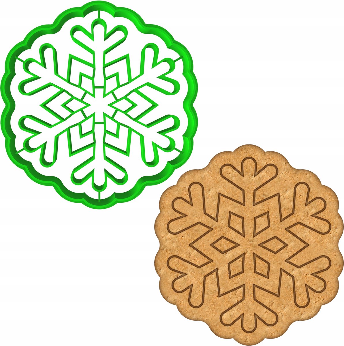 Kerstkoekjesvorm - Sneeuwvlok - Kunststof - 8x8x1,2 cm