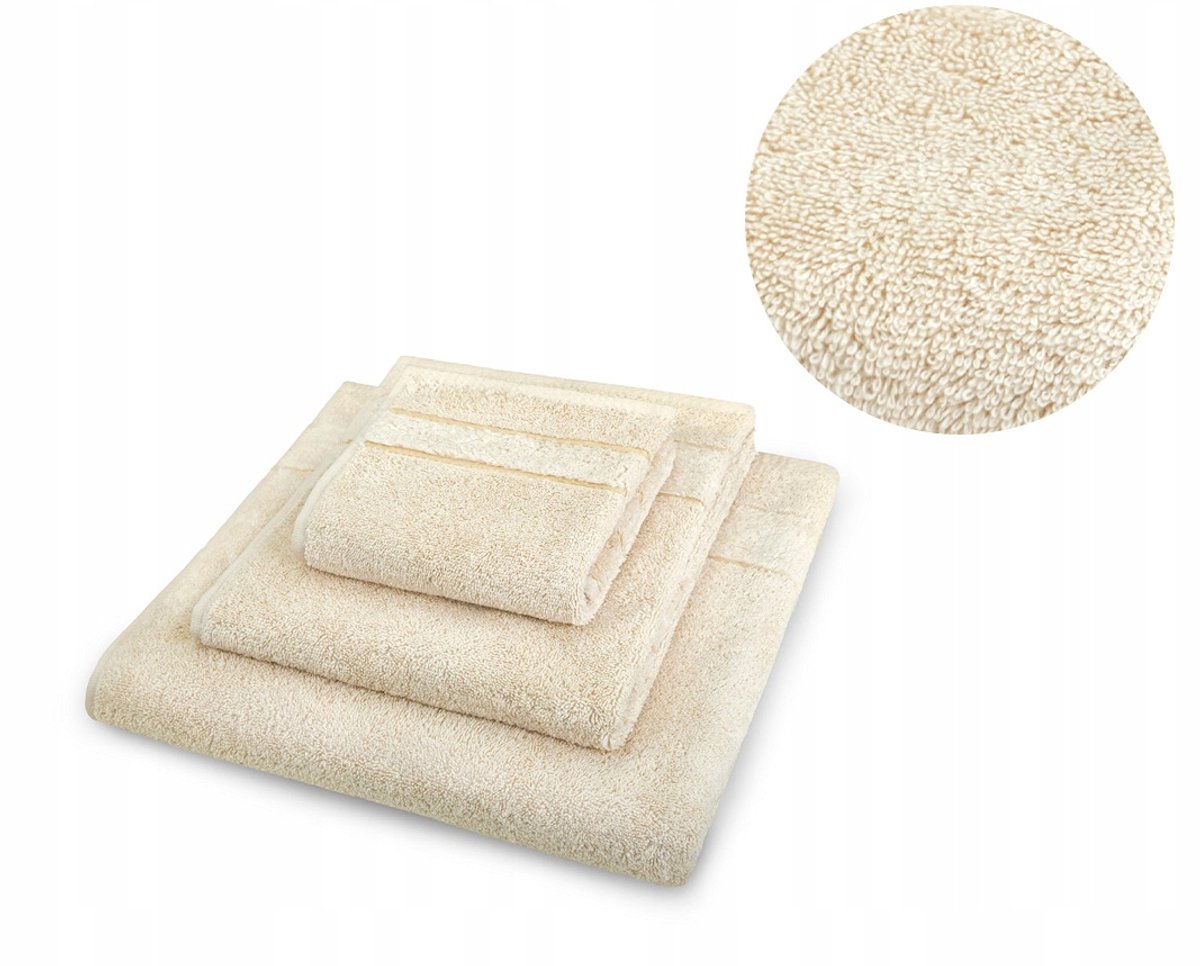 Tuva Home Luxe Katoenen Handdoek Beige Hotelkwaliteit Velvet 50x90cm 520gsm