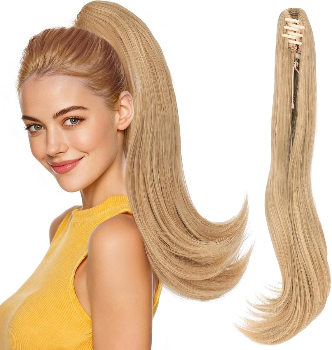 Ponytail Clip Lang Krullend Haar - Hittebestendig Synthetisch - Natuurlijke Uitstraling - ShopVlot