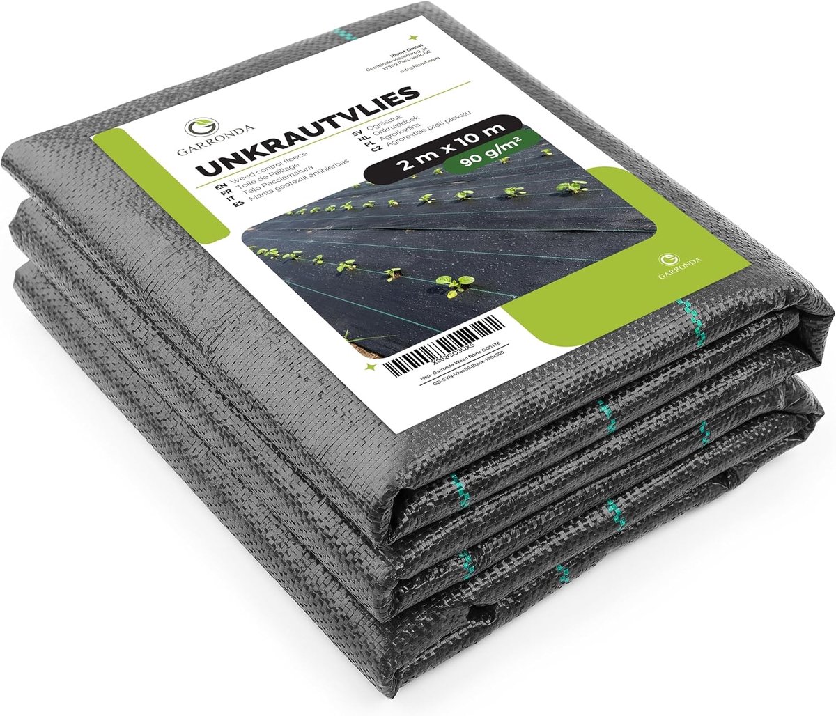 Anti-worteldoek 2 x 10 m - Polypropyleen - Waterdoorlatend - Voorkom onkruidgroei - ShopVlot