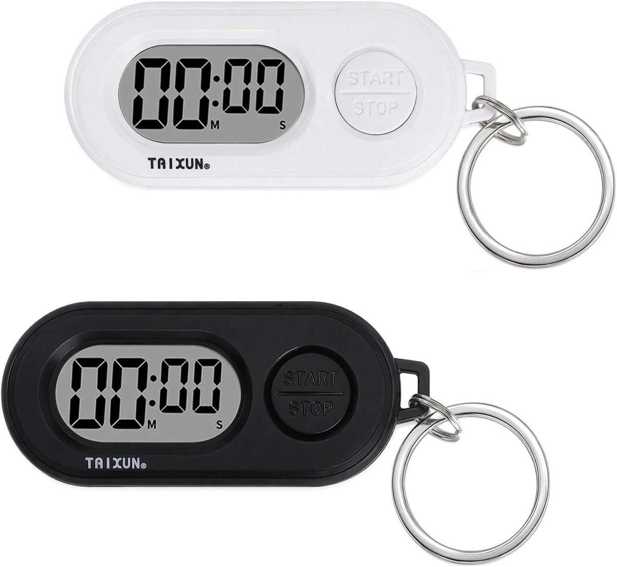 mini countdown timer - set van 2 - zwart en wit - ideaal voor keuken en sport - ShopVlot