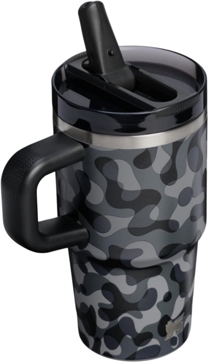 STANLEY Quencher ProTour Flip Straw Tumbler 20oz (Black Interfusion) - Lekvrije Drinkbeker met Rietje & Handvat – RVS Geïsoleerd – BPA-vrij – Cupholder Geschikt – foto 3