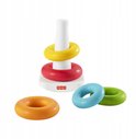 Fisher-Price Stapeltoren met 5 kleurrijke ringen: geel, rood, blauw, groen en oranje. Witte basis.