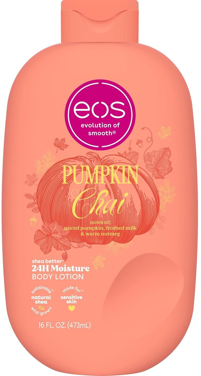 eos Shea Better Body Lotion, Pumpkin Chai, 24-Hour Moisture, 473ML