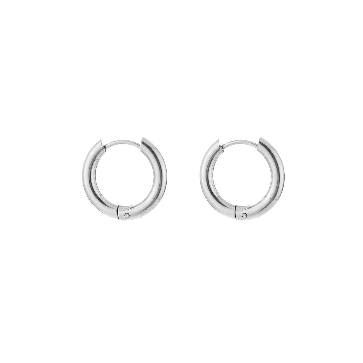 Stainless Steel Klassieke Medium Hoops – Essentiële Basis Oorringen – RVS - Zilver