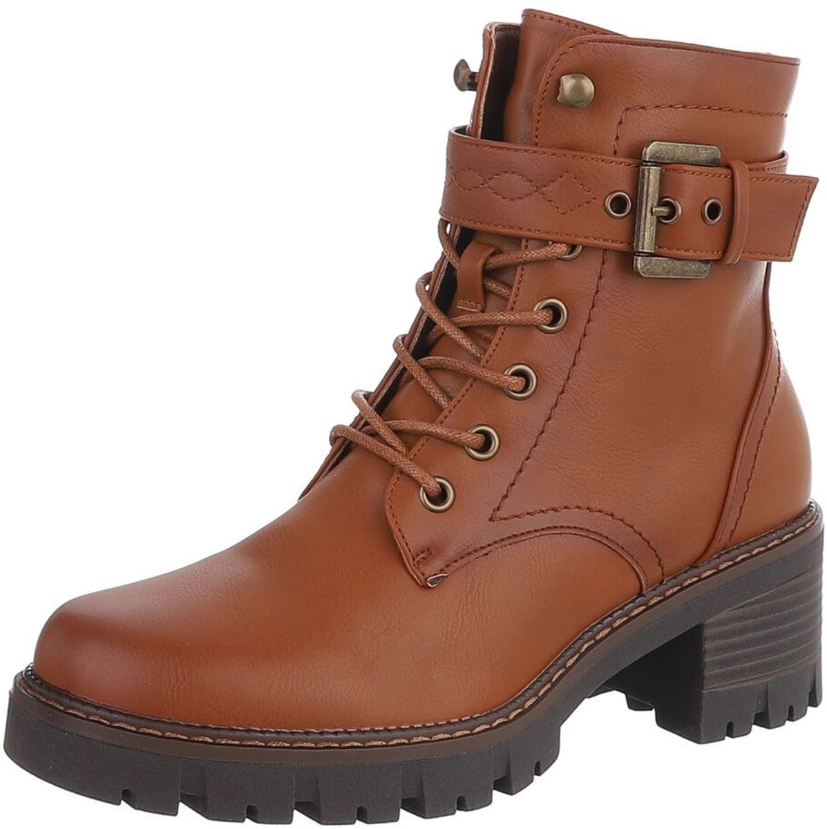 Enkellaars met Veters en Gesp - Dames Mt:39