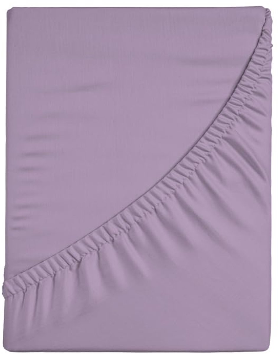 SnelShoppen - Hoeslaken voor eenpersoonsbed 90x200 cm, 100% katoen, maxi-hoek 30 cm, effen paars, ideaal voor slaapkamer, logeerbed en camping