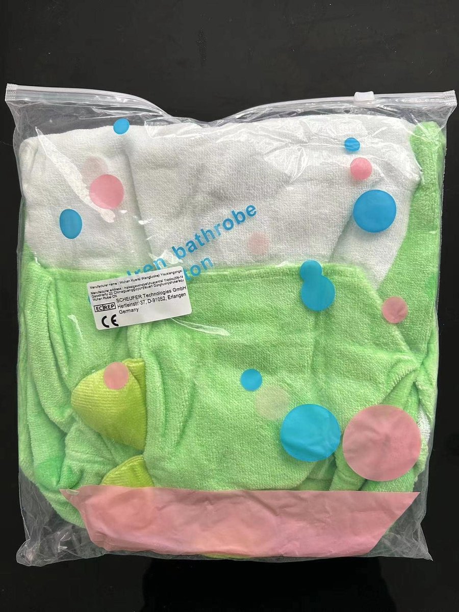 SnelShoppen - Schattige Dinosaurus Badhanddoek voor Baby's 0-4 jaar - Katoenen Poncho met Capuchon - Groene Kinderbadjas voor Jongens en Meisjes - Ide